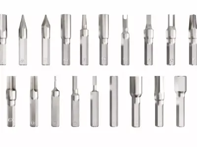 Collection of 21 bits  Low-poly 3D model