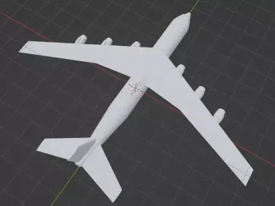 Fictional Super Heavy Cargo Aircraft Phantom Style Tail 3D model