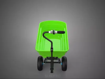 MOTORIZED ASSIST CARGO CART TROLLEY WHEELBARROW GARDEN WAGON BIN 3D model