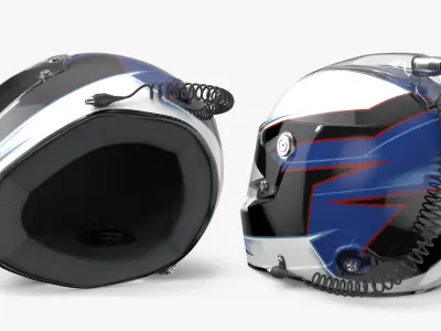  Professional Race Helmet with Blue Accents 