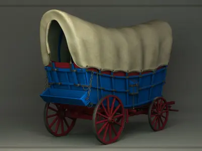 Conestoga covered wagon 3D model