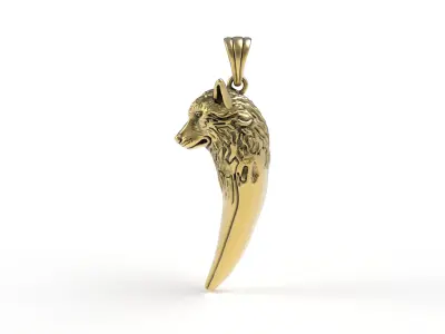 Wolf Pendant 3D print model