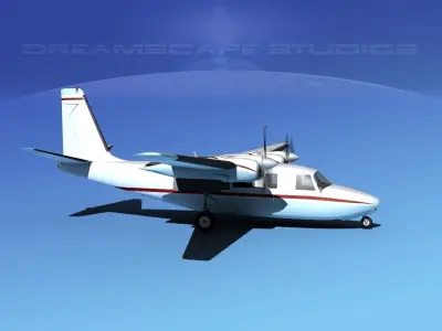 Rockwell Aero Commander 560 V07 3D model