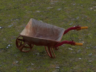 Wheelbarrow Low-poly 3D model buy