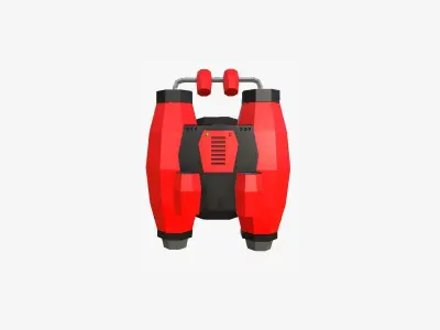 Jetpack Low Poly A02 - SciFi Character Design Low-poly 3D model
