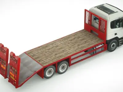 Volvo FL280 flatbed 2010 Low-poly 3D model