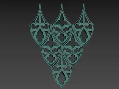 Seamless Gothic pattern 31 Low-poly 3D model