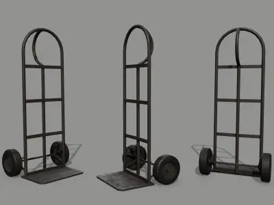 Trolley hand truck Low-poly 3D model shop