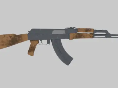 Ak 47 Low-poly 3D model 8