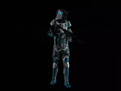 Robot Soldier - Assault Soldier Low-poly 3D model 28