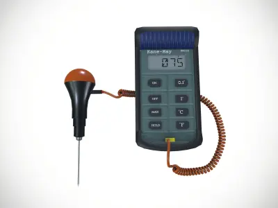 Wired Digital Thermometer Thermocouple Industrial Use 3D model