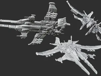 Spaceship A fighter jet 3D print model