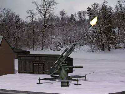 88mm Flak gun - WWII German 3D model