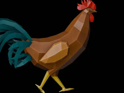 rooster low poly Free low-poly 3D model