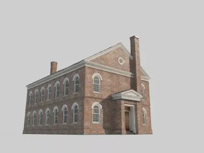 A red-brick office building from the 17th century 3D model