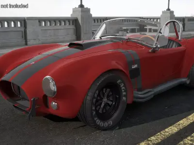 Racing Cobra Shelby 1965 Red Rigged 3D model