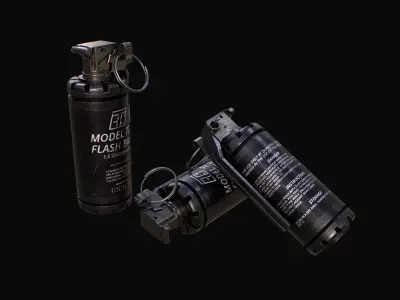 CTS model 7290 Flash Bang Grenade Low-poly 3D model
