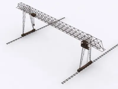 Soviet Bridge Cranes Low-poly 3D model