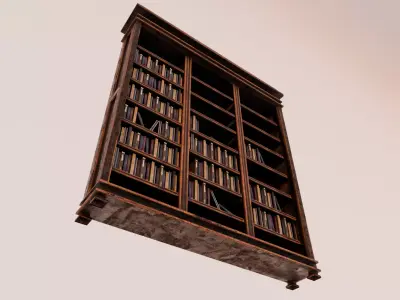 Bookshelf Low Poly Low-poly 3D model