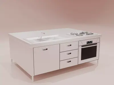 commercial kitchen cabinet 3D model