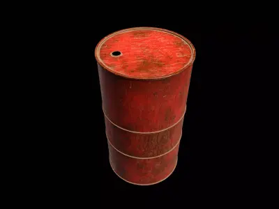 High-poly Rusted Barrel 3D model
