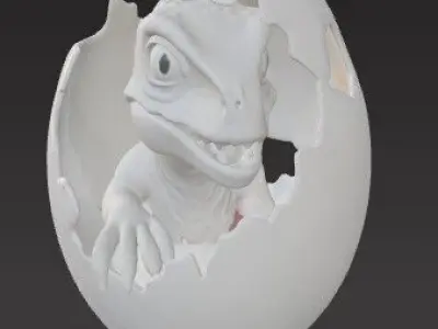 Hatching Baby Dinosaur Unique Design Pendants 3D print model