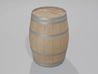 Light Toasted Lowpoly Hogshell Barrel Low-poly 3D model