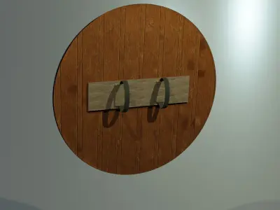 Wooden round shield 3D model