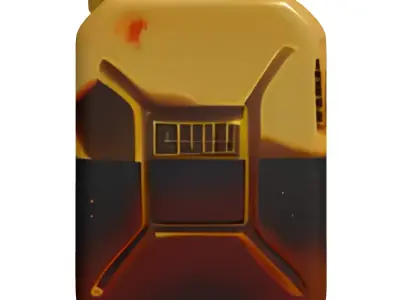 Worn Jerry Can Fuel Container Low-poly 3D model