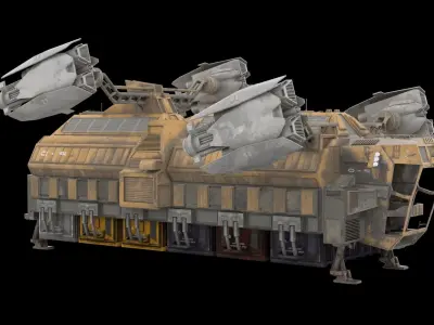 Sci Fi Spaceship - Cargo Ship - 3D model