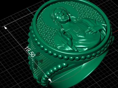 Antique Religious Ring 3D print model
