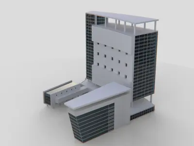 Central Building Low-poly 3D model buy