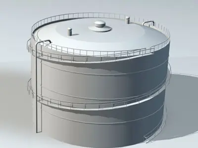 Gas tank 3D model 2