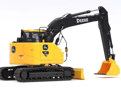 John Deere 135 P-Tier Mid-Size Excavator 3D model
