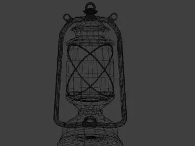 Vintage Kerosene Lantern  Game Ready PBR Model Low-poly 3D model