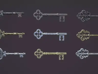 Medieval Skeleton Keys  3D Model Pack
