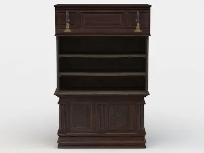 Commode antique bookcase Low-poly 3D model