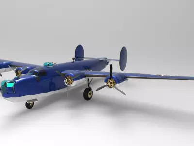 Consolidated B-24 Liberator Low-poly 3D model purchase