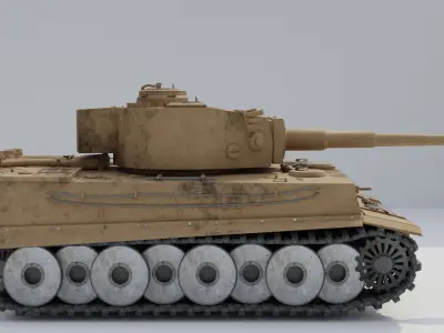Tiger 131 Low-poly 3D model