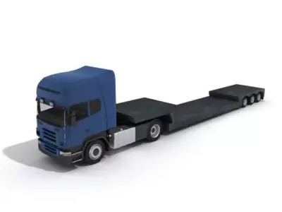 Blue Semi Truck Vehicle 3D model
