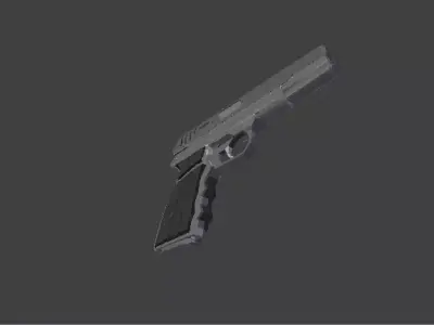 Browning Hi- Power Mk III 9mm Low Poly Pistola Low-poly 3D model