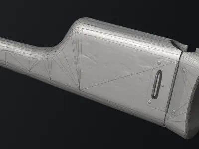 PBR Mauser Stock and Holster Low-poly 3D model