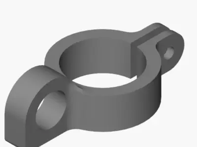 25 mm Pipe Clamp with Mounting Bracket 3D print model