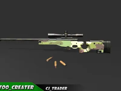 AWM-Sniper Riffle 3d model Low-poly 3D model