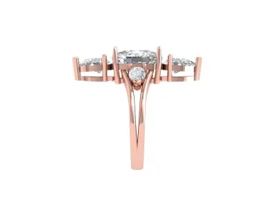 Solitaire Engagement Art Deco Ring 3D print model 69