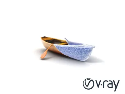 Realistic Wooden Rowboat with Oars model pack Low-poly 3D model