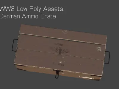 WW2 German Ammo Crate Low Poly Game Asset Low-poly 3D model