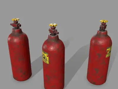 Oxygen Tank Low-poly 3D model get