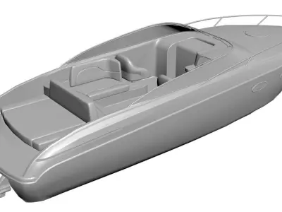 White and blue exlusive yacht 3D model