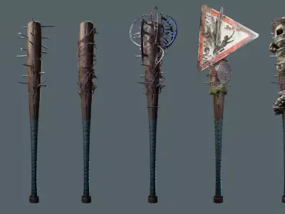 Baseball Bats Low-poly 3D model purchase